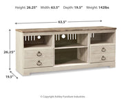 Willowton LG TV Stand w/Fireplace Option - Berre Furniture