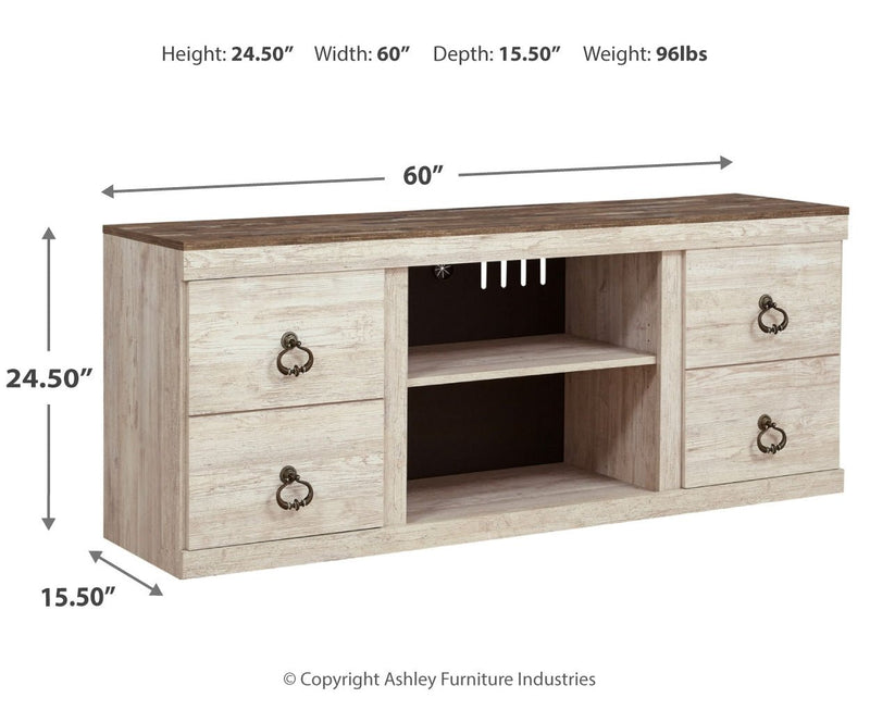 Willowton LG TV Stand w/Fireplace Option - Berre Furniture