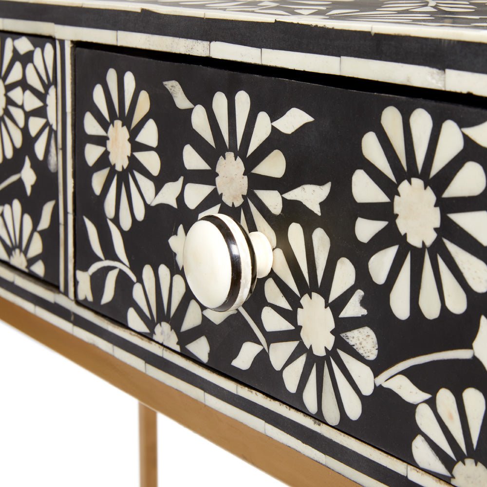 AUGUSTINE BONE INLAY CONSOLE TABLE - Berre Furniture