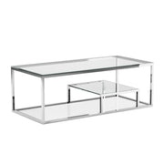 BAROLO Polished Steel Coffee Table Silver