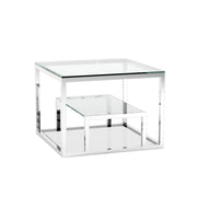 BAROLO Polished Steel End Table Silver