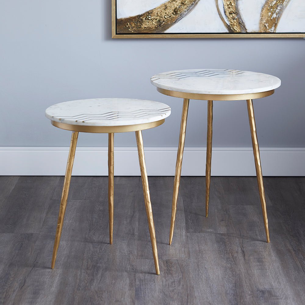 Belvin Marble End Table (Set of 2) White
