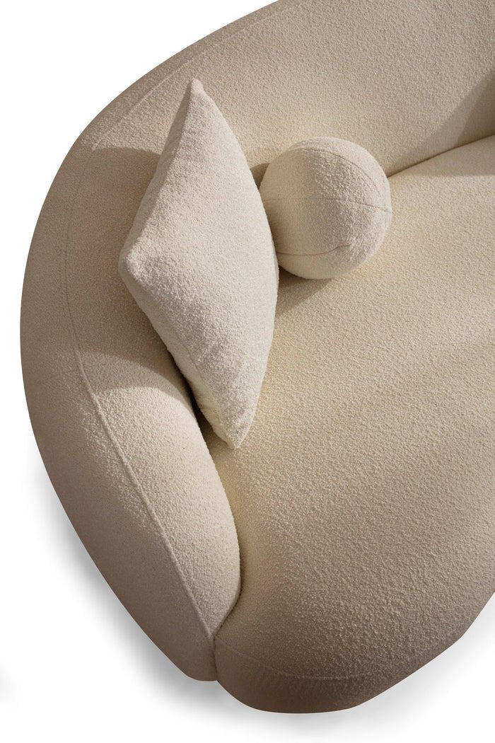 Bonita Ivory Boucle Loveseat - Berre Furniture