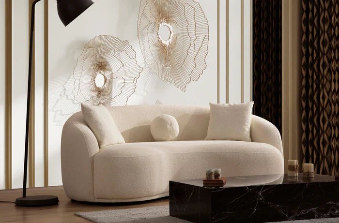 Bonita Ivory Boucle Sofa - Berre Furniture