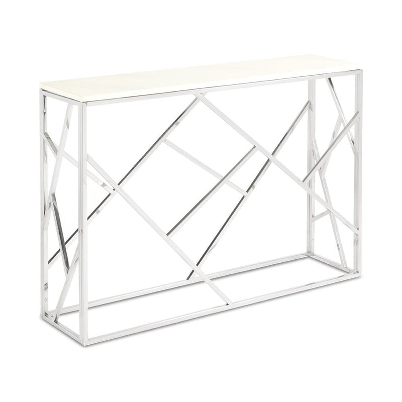 CAROLE Console Table Marble Silver