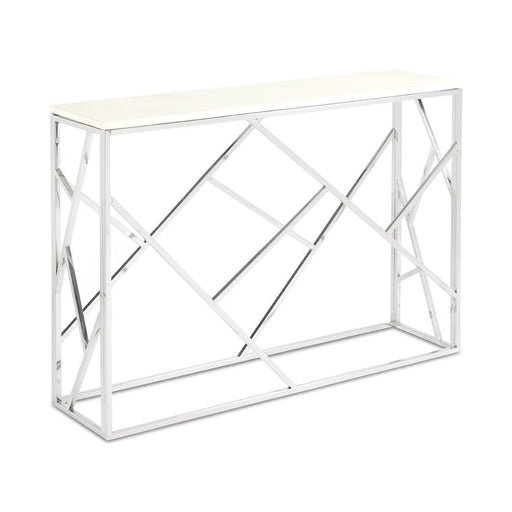 CAROLE Console Table Marble Silver