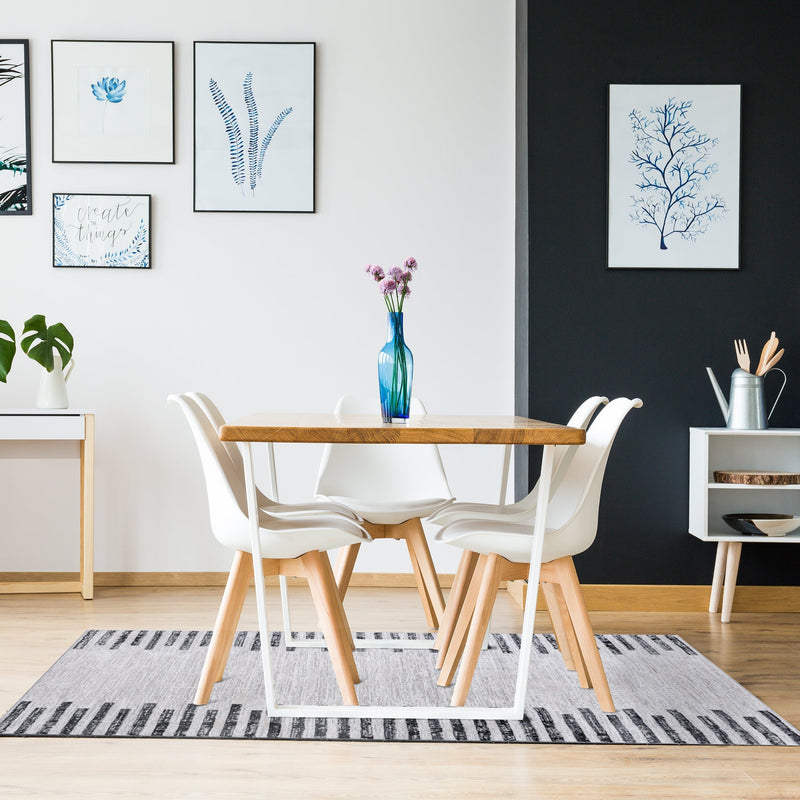 Grey Striped Rug