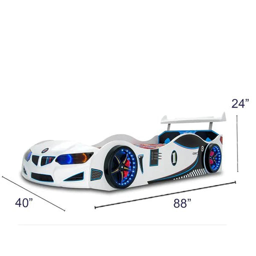 GT1 Race Car Bed White