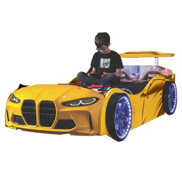 GTX Race Car Bed with Leds & Sound Effects Yellow