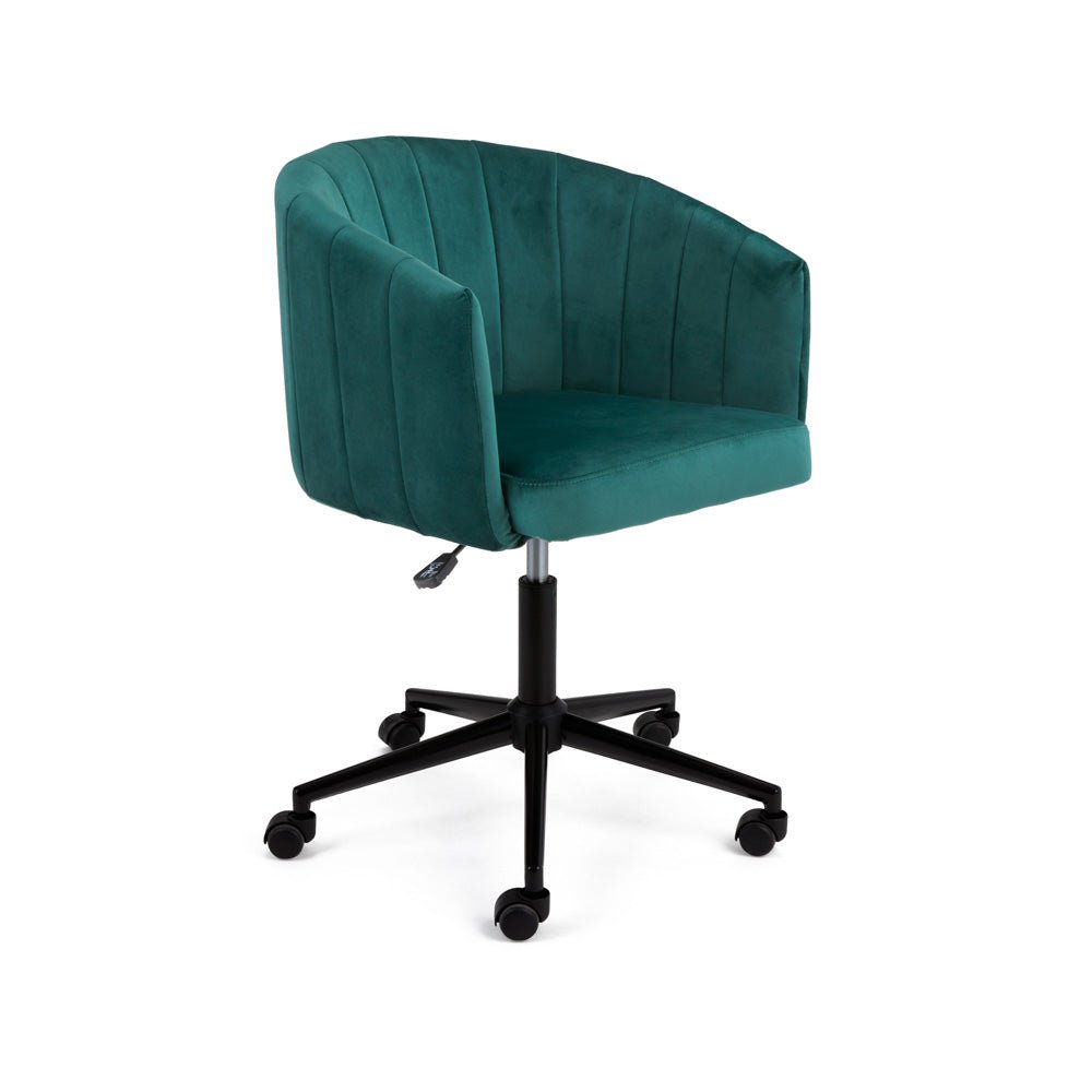 Home Gear Curved Office Chair With Black Matt Base Green 24 In