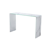 MARBLE LOOK BENT GLASS Table Console Table