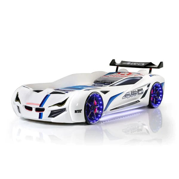 MNV1 Race Car Bed White