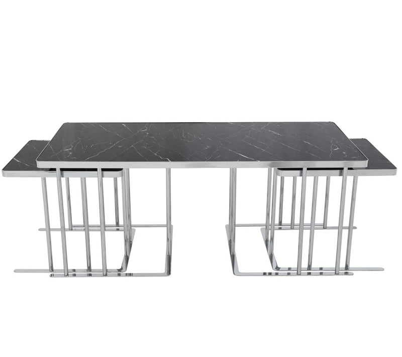 Rectangle Shape 2 + 1 Nesting Table Black