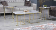 Rectangle Shape 2 + 1 Nesting Table White